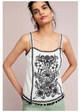 Anthropologie Akemi + Kim Embroidered Cami
